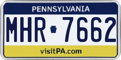 PA license plate MHR7662