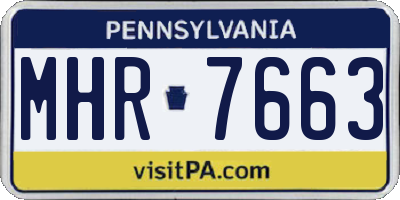 PA license plate MHR7663