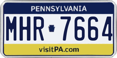 PA license plate MHR7664