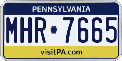 PA license plate MHR7665
