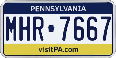 PA license plate MHR7667