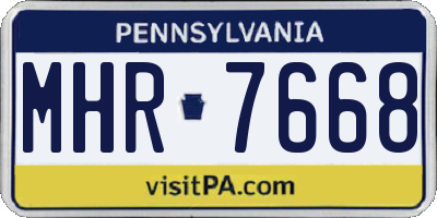 PA license plate MHR7668