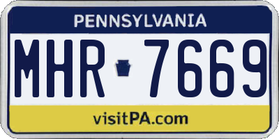 PA license plate MHR7669