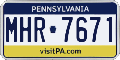 PA license plate MHR7671