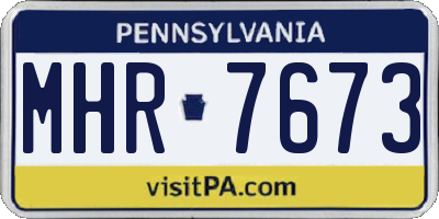 PA license plate MHR7673