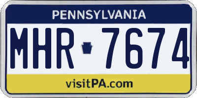 PA license plate MHR7674