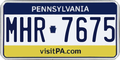 PA license plate MHR7675