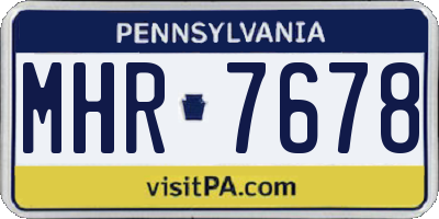PA license plate MHR7678