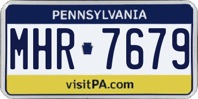 PA license plate MHR7679