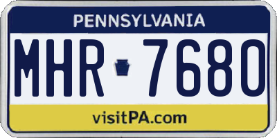 PA license plate MHR7680