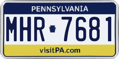 PA license plate MHR7681
