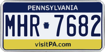 PA license plate MHR7682