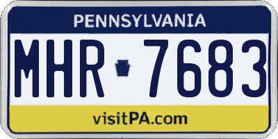 PA license plate MHR7683
