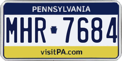 PA license plate MHR7684