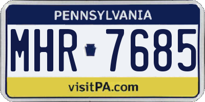 PA license plate MHR7685