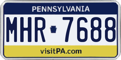 PA license plate MHR7688