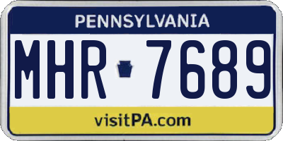 PA license plate MHR7689