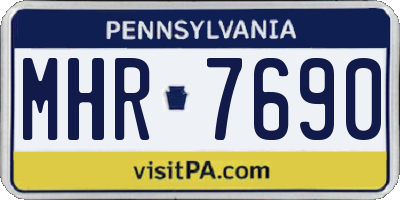 PA license plate MHR7690