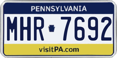PA license plate MHR7692