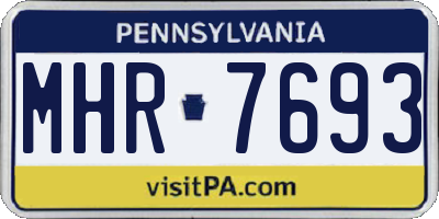 PA license plate MHR7693