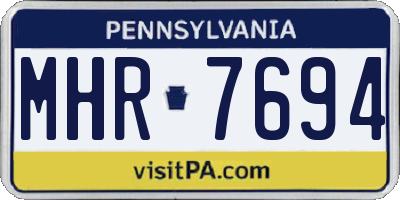PA license plate MHR7694