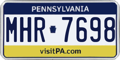 PA license plate MHR7698