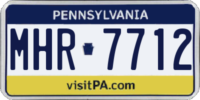 PA license plate MHR7712