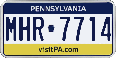 PA license plate MHR7714