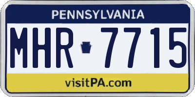 PA license plate MHR7715