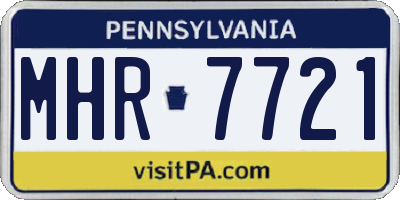 PA license plate MHR7721