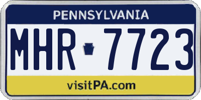 PA license plate MHR7723