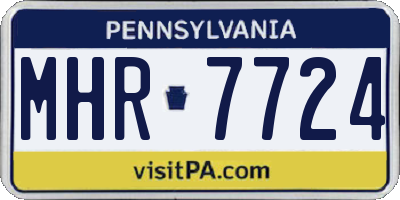 PA license plate MHR7724