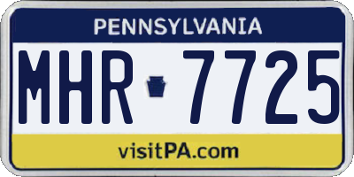 PA license plate MHR7725