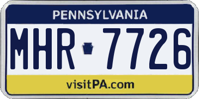 PA license plate MHR7726