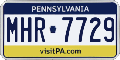 PA license plate MHR7729