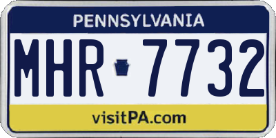PA license plate MHR7732