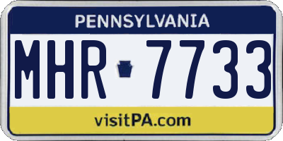 PA license plate MHR7733