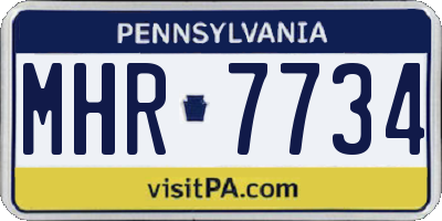PA license plate MHR7734