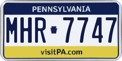 PA license plate MHR7747