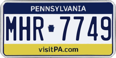 PA license plate MHR7749