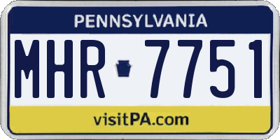 PA license plate MHR7751