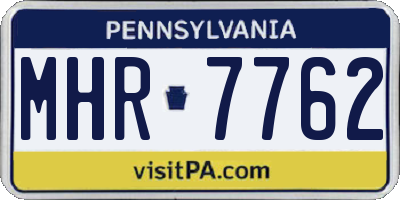 PA license plate MHR7762