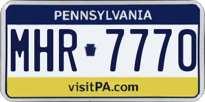 PA license plate MHR7770