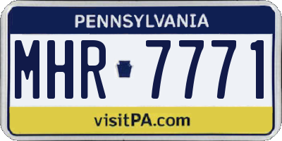 PA license plate MHR7771