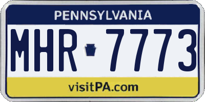 PA license plate MHR7773
