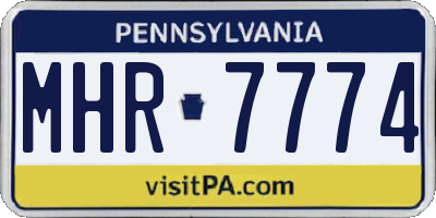 PA license plate MHR7774