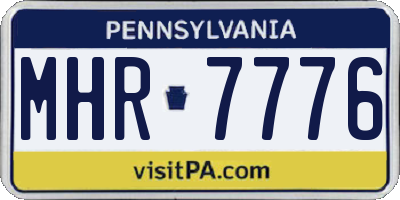 PA license plate MHR7776