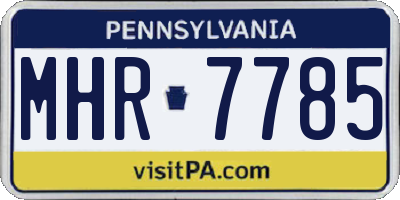 PA license plate MHR7785