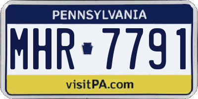 PA license plate MHR7791