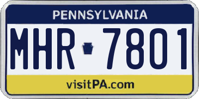 PA license plate MHR7801